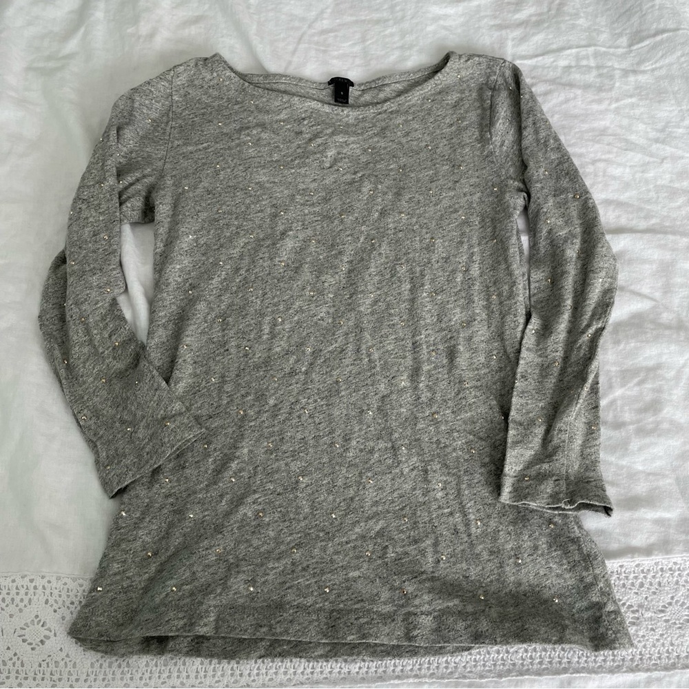 J. Crew SMALL grey Embellished Painters Tee